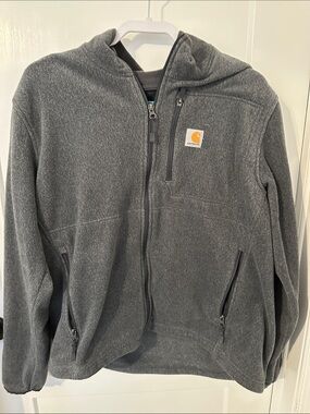 Carhartt Charcoal Gray Full-Zip Hooded Fleece Jacket
